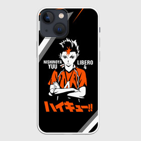 Чехол для iPhone 13 mini с принтом Nishinoya Yuu | Haikyuu в Петрозаводске,  |  | 4 номер | haikyu | haikyuu | karasuno | yu nishinoya | аниме | божественный хранитель карасуно | волейбол | волейбольный клуб | вороны | иероглифы | карасуно | манга | ноя сан | старшая школа | хаику | хаикую | чидорияма