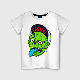 Детская футболка хлопок с принтом Zombie casual в Петрозаводске, 100% хлопок | круглый вырез горловины, полуприлегающий силуэт, длина до линии бедер | bmx | зомби | скейтер | урбан