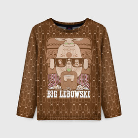 Детский лонгслив 3D с принтом The Big Lebowski в Петрозаводске, 100% полиэстер | длинные рукава, круглый вырез горловины, полуприлегающий силуэт
 | Тематика изображения на принте: donny | dude | jeff bridges | the big lebowski | walter sobchak | большой лебовский | боулинг | вальтер собчак | джефф бриджес | донни | заяц | кегли | кролик | фильм | чувак