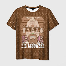 Мужская футболка 3D с принтом The Big Lebowski в Петрозаводске, 100% полиэфир | прямой крой, круглый вырез горловины, длина до линии бедер | Тематика изображения на принте: donny | dude | jeff bridges | the big lebowski | walter sobchak | большой лебовский | боулинг | вальтер собчак | джефф бриджес | донни | заяц | кегли | кролик | фильм | чувак