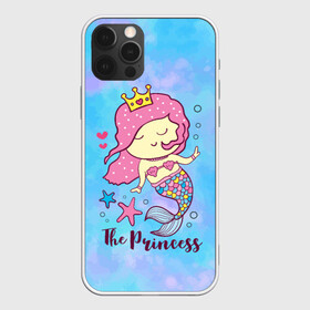 Чехол для iPhone 12 Pro с принтом Маленькая принцесса русалочка в Петрозаводске, силикон | область печати: задняя сторона чехла, без боковых панелей | девочка | любовь | море | морские звезды | океан | русалка | русалочка | сердечки