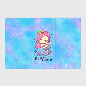 Магнитный плакат 3Х2 с принтом Маленькая принцесса русалочка в Петрозаводске, Полимерный материал с магнитным слоем | 6 деталей размером 9*9 см | девочка | любовь | море | морские звезды | океан | русалка | русалочка | сердечки