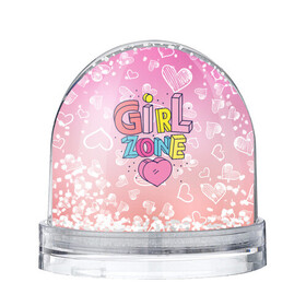 Игрушка Снежный шар с принтом Girl Zone только для девушек в Петрозаводске, Пластик | Изображение внутри шара печатается на глянцевой фотобумаге с двух сторон | girl | girl zone | девочка | девушка | девушке | девушки рулят | зона девушек | только для девушек