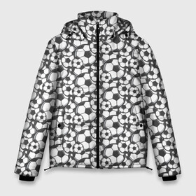 Мужская зимняя куртка 3D с принтом Футбольные Мячи в Петрозаводске, верх — 100% полиэстер; подкладка — 100% полиэстер; утеплитель — 100% полиэстер | длина ниже бедра, свободный силуэт Оверсайз. Есть воротник-стойка, отстегивающийся капюшон и ветрозащитная планка. 

Боковые карманы с листочкой на кнопках и внутренний карман на молнии. | fifa | football | uefa | болельщики | ворота | вратарь | гол | голкипер | игрок | кубок | лига чемпионов | матч | пенальти | сборная | соревнования | спорт | стадион | турнир | уефа | фанаты | фифа | футбол