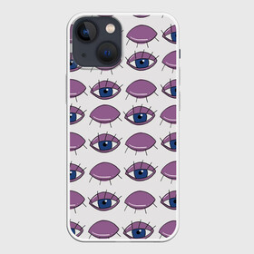Чехол для iPhone 13 mini с принтом Глаза фиолетовые в Петрозаводске,  |  | геометрия | глаз | глаза | иллюзия | медицина | окулист | паттерн | психоделика | радуга | цвета