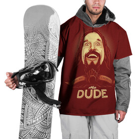 Накидка на куртку 3D с принтом The Dude в Петрозаводске, 100% полиэстер |  | Тематика изображения на принте: dude | jeff bridges | the big lebowski | большой лебовский | боулинг | джефф бриджес | кегли | чувак | шар
