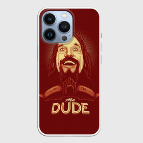 Чехол для iPhone 13 Pro с принтом The Dude в Петрозаводске,  |  | Тематика изображения на принте: dude | jeff bridges | the big lebowski | большой лебовский | боулинг | джефф бриджес | кегли | чувак | шар