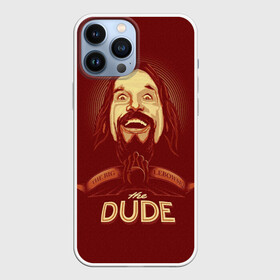 Чехол для iPhone 13 Pro Max с принтом The Dude в Петрозаводске,  |  | Тематика изображения на принте: dude | jeff bridges | the big lebowski | большой лебовский | боулинг | джефф бриджес | кегли | чувак | шар