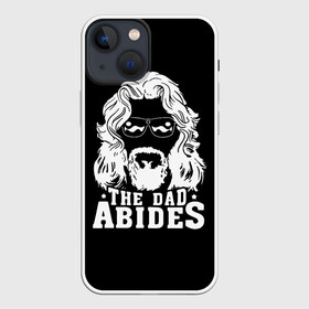 Чехол для iPhone 13 mini с принтом The dad ABIDES в Петрозаводске,  |  | dude | jeff bridges | the big lebowski | большой лебовский | джефф бриджес | трафарет | фильм | чувак