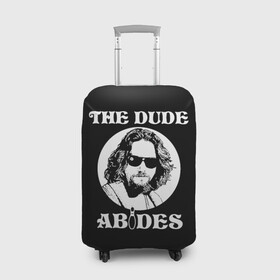 Чехол для чемодана 3D с принтом The dude ABIDES в Петрозаводске, 86% полиэфир, 14% спандекс | двустороннее нанесение принта, прорези для ручек и колес | dude | jeff bridges | the big lebowski | the dude abides | большой лебовский | джефф бриджес | фильм | чувак