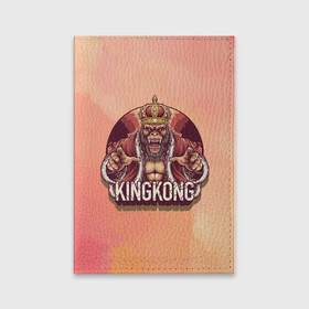Обложка для паспорта матовая кожа с принтом Конг в Петрозаводске, натуральная матовая кожа | размер 19,3 х 13,7 см; прозрачные пластиковые крепления | арт | графика | животные | звери | кингконг | король | корона | обезьяны