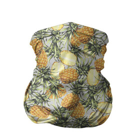 Бандана-труба 3D с принтом ананасы в Петрозаводске, 100% полиэстер, ткань с особыми свойствами — Activecool | плотность 150‒180 г/м2; хорошо тянется, но сохраняет форму | ананас | бесшовный | в разрезе | много ананасов | половинка ананаса | сочный
