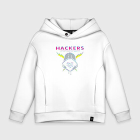 Детское худи Oversize хлопок с принтом HACKERS / ХАКЕРЫ в Петрозаводске, френч-терри — 70% хлопок, 30% полиэстер. Мягкий теплый начес внутри —100% хлопок | боковые карманы, эластичные манжеты и нижняя кромка, капюшон на магнитной кнопке | hacker | гроза | капюшон | компьютер | молнии | пк | программист | хакер | хакинг