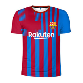 Мужская футболка 3D спортивная с принтом Месси Барселона 2021 2022 в Петрозаводске, 100% полиэстер с улучшенными характеристиками | приталенный силуэт, круглая горловина, широкие плечи, сужается к линии бедра | Тематика изображения на принте: 2021 | 2022 | barcelona | leo | messi | барселона | барселоны | лео | леонель | лионель | меси | месси | новая | форма | футбол | футбольная