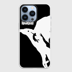 Чехол для iPhone 13 Pro с принтом Ворон Карасуно Haikyu в Петрозаводске,  |  | anime | haikyu | haikyuu | karasuno | manga | аниме | волейбол | волейбольный клуб | ворон | ворона | вороны | игроки | карасуно | крылья | манга | мяч | питца | силуэт | хаику | хаикую | черный