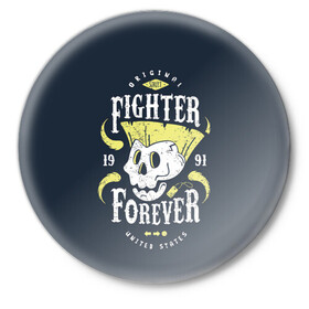 Значок с принтом Fighter forever в Петрозаводске,  металл | круглая форма, металлическая застежка в виде булавки | fighting | game | games | street fighter | балрог | бланка | вега | зангиев | игра | игры | классика | рю | сагат | стрит файтер | уличный боец | чан ли