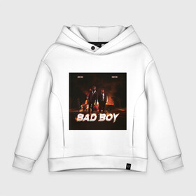 Детское худи Oversize хлопок с принтом Bad boy в Петрозаводске, френч-терри — 70% хлопок, 30% полиэстер. Мягкий теплый начес внутри —100% хлопок | боковые карманы, эластичные манжеты и нижняя кромка, капюшон на магнитной кнопке | Тематика изображения на принте: bad boy | juice wrld | young thug | рэп | хип хоп