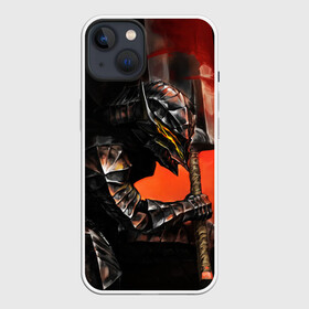 Чехол для iPhone 13 с принтом БЕРСЕРК оранжевый в Петрозаводске,  |  | anime | berserk | аниме | берсерк | бесерк | гатс | манга | мультфильм