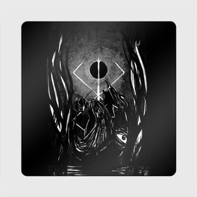 Магнит виниловый Квадрат с принтом БЕРСЕРК рисунок в Петрозаводске, полимерный материал с магнитным слоем | размер 9*9 см, закругленные углы | anime | berserk | аниме | берсерк | бесерк | гатс | манга | мультфильм