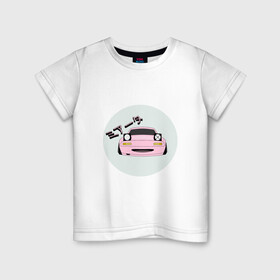 Детская футболка хлопок с принтом Mazda Miata Mx5 в Петрозаводске, 100% хлопок | круглый вырез горловины, полуприлегающий силуэт, длина до линии бедер | drift | japan | jdm | mazda | miata | mx5 | roadster | stance | дрифт | ждм | мазда | миата | стенс | тюнинг | япония