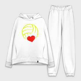 Женский костюм хлопок Oversize с принтом Volleyball Heart в Петрозаводске,  |  | ball | beach | game | heart | love | sport | volley | volleyball | волейбол | волейболист | волейболистка | гол | игра | игрок | мяч | площадка | пляж | пляжный | победа | сердце | сетка | спорт | тренер | чемпион