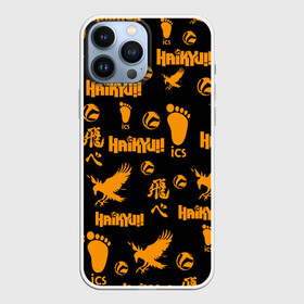 Чехол для iPhone 13 Pro Max с принтом Haikyu | ВОЛЕЙБОЛ элементы в Петрозаводске,  |  | Тематика изображения на принте: anime | haikyu | haikyuu | karasuno | manga | аниме | волейбол | волейбольный клуб | вороны | иероглифы | карасуно | мазаика | манга | много элементов | мячи | некома | нога | старшая школа | ступня | хаику | хаикую