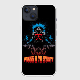 Чехол для iPhone 13 с принтом Press a to start в Петрозаводске,  |  | acuma | akuma | fighting | game | games | street fighter | акума | игра | игры | классика | стрит файтер | уличный боец