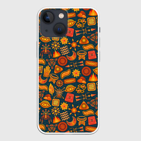 Чехол для iPhone 13 mini с принтом Узор из бактерий и не только в Петрозаводске,  |  | art | background | pattern | signs | texture | арт | знаки | паттерн | текстура | узор | фон