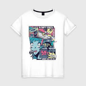 Женская футболка хлопок с принтом Vaporwave Anime Skater Boy в Петрозаводске, 100% хлопок | прямой крой, круглый вырез горловины, длина до линии бедер, слегка спущенное плечо | anime fan | art | fail | japan | japanese | manga character | tokyo | анимация | анимешник | арт | арты | комикс | комиксы | манга | отрисовка | паровая волна | пародия | персонаж аниме | рисунок в стиле аниме | скейтер | токио