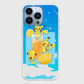 Чехол для iPhone 13 Pro с принтом Пикачу в лимонаде в Петрозаводске,  |  | Тематика изображения на принте: anime | picachu | pikachu | аниме | милый | пика | пикачу | покебол | покемон