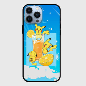 Чехол для iPhone 13 Pro Max с принтом Пикачу в лимонаде в Петрозаводске,  |  | anime | picachu | pikachu | аниме | милый | пика | пикачу | покебол | покемон