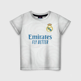 Детская футболка 3D с принтом Винисиус Реал Мадрид 2021/2022 в Петрозаводске, 100% гипоаллергенный полиэфир | прямой крой, круглый вырез горловины, длина до линии бедер, чуть спущенное плечо, ткань немного тянется | Тематика изображения на принте: 2021 | 2022 | junior | madrid | real | vini jr | vinicius | винисиус | винисиус жуниор | испания | мадрид | новая | реал | реал мадрид | форма | футбол