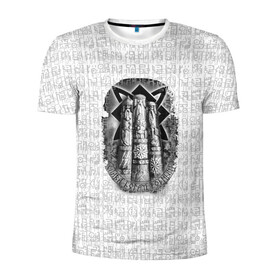 Мужская футболка 3D спортивная с принтом Слава богам родным в Петрозаводске, 100% полиэстер с улучшенными характеристиками | приталенный силуэт, круглая горловина, широкие плечи, сужается к линии бедра | богам | кельтский | оберег | родным | руны | символы | слава | славянские | узоры