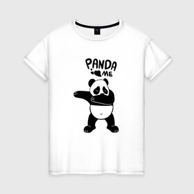 Женская футболка хлопок с принтом Панда даббинг в Петрозаводске, 100% хлопок | прямой крой, круглый вырез горловины, длина до линии бедер, слегка спущенное плечо | dabbing | panda | даб | даббинг | дэб | животное | медведи | медведь | панда | панды