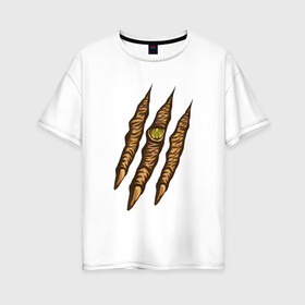 Женская футболка хлопок Oversize с принтом Когти рептилии в Петрозаводске, 100% хлопок | свободный крой, круглый ворот, спущенный рукав, длина до линии бедер
 | reptile | животное | когти | пресмыкающиеся | след | царапина