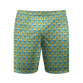 Мужские шорты спортивные с принтом SpongeBob в Петрозаводске,  |  | губка боб | квадратные штаны | много | смотрит | спанч боб