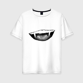 Женская футболка хлопок Oversize с принтом Ковид  в Петрозаводске, 100% хлопок | свободный крой, круглый ворот, спущенный рукав, длина до линии бедер
 | индийский | клыки | ковид | оскал | улыбка | штамм