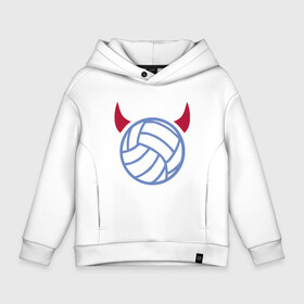 Детское худи Oversize хлопок с принтом Volleyball Devil в Петрозаводске, френч-терри — 70% хлопок, 30% полиэстер. Мягкий теплый начес внутри —100% хлопок | боковые карманы, эластичные манжеты и нижняя кромка, капюшон на магнитной кнопке | ball | beach | game | sport | volley | volleyball | волейбол | волейболист | волейболистка | гол | игра | игрок | мяч | площадка | пляж | пляжный | победа | сетка | спорт | тренер | чемпион