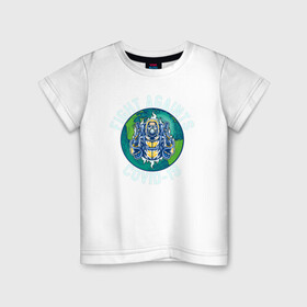 Детская футболка хлопок с принтом Fight Against C19 в Петрозаводске, 100% хлопок | круглый вырез горловины, полуприлегающий силуэт, длина до линии бедер | Тематика изображения на принте: covid | figth | иллюстрация | ковид | человек