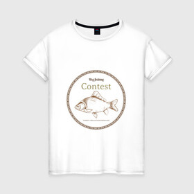 Женская футболка хлопок с принтом Большая рыбалка в Петрозаводске, 100% хлопок | прямой крой, круглый вырез горловины, длина до линии бедер, слегка спущенное плечо | рыба | рыбалка | соревнование