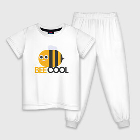 Детская пижама хлопок с принтом Bee Cool в Петрозаводске, 100% хлопок |  брюки и футболка прямого кроя, без карманов, на брюках мягкая резинка на поясе и по низу штанин
 | cool | арт | иллюстрация | насекомое | пчела