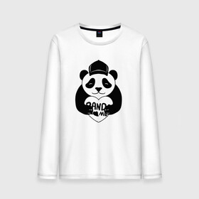 Мужской лонгслив хлопок с принтом Panda me. Панда в кепке в Петрозаводске, 100% хлопок |  | Тематика изображения на принте: panda | животное | медведи | медведь | мишки | панда | панды