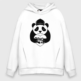 Мужское худи Oversize хлопок с принтом Panda me. Панда в кепке в Петрозаводске, френч-терри — 70% хлопок, 30% полиэстер. Мягкий теплый начес внутри —100% хлопок | боковые карманы, эластичные манжеты и нижняя кромка, капюшон на магнитной кнопке | Тематика изображения на принте: panda | животное | медведи | медведь | мишки | панда | панды