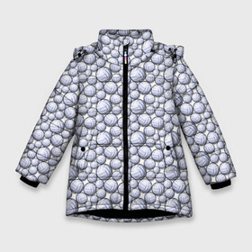 Зимняя куртка для девочек 3D с принтом Волейбольные Мячи в Петрозаводске, ткань верха — 100% полиэстер; подклад — 100% полиэстер, утеплитель — 100% полиэстер. | длина ниже бедра, удлиненная спинка, воротник стойка и отстегивающийся капюшон. Есть боковые карманы с листочкой на кнопках, утяжки по низу изделия и внутренний карман на молнии. 

Предусмотрены светоотражающий принт на спинке, радужный светоотражающий элемент на пуллере молнии и на резинке для утяжки. | Тематика изображения на принте: a game | ball | championship | club | league | playground | sport | team | tournament | volleyball | волейбол | волейбольный мяч | игра | клуб | лига | площадка | спорт | турнир | чемпионат