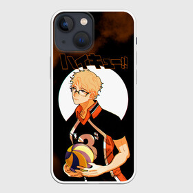 Чехол для iPhone 13 mini с принтом Кей Цукишима | Haikyuu в Петрозаводске,  |  | 11 номер | anime | haikyu | haikyuu | manga | аниме | волейбол | волейбольный клуб | карасуно | кей цукишима | котаро бокуто | манга | обычный парень | очкарик | тендо | умный блокирующий цукки | хаику | хаикую