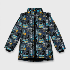 Зимняя куртка для девочек 3D с принтом SNOWBOARD в Петрозаводске, ткань верха — 100% полиэстер; подклад — 100% полиэстер, утеплитель — 100% полиэстер. | длина ниже бедра, удлиненная спинка, воротник стойка и отстегивающийся капюшон. Есть боковые карманы с листочкой на кнопках, утяжки по низу изделия и внутренний карман на молнии. 

Предусмотрены светоотражающий принт на спинке, радужный светоотражающий элемент на пуллере молнии и на резинке для утяжки. | biathlon | curling | figure skating | hockey | short track | skating | ski race | snowboard | sports | winter sports | биатлон | горные лыжи | зимние виды спорта | кёрлинг | конькобежный спорт | лыжные гонки | сноуборд | спорт | фигурное катание