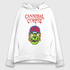 Женское худи Oversize хлопок с принтом Cannibal Corpse | Труп Каннибала (Z) в Петрозаводске, френч-терри — 70% хлопок, 30% полиэстер. Мягкий теплый начес внутри —100% хлопок | боковые карманы, эластичные манжеты и нижняя кромка, капюшон на магнитной кнопке | cannibal | cannibal corpse | corpse | death metal | deathgrind | алекс уэбстер | брутальный дэт метал | дэт метал | дэтграйнд | пол мазуркевич | роб барретт | труп каннибала