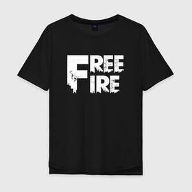 Мужская футболка хлопок Oversize с принтом FREEFIRE FF WHITE LOGO (Z) в Петрозаводске, 100% хлопок | свободный крой, круглый ворот, “спинка” длиннее передней части | 111dots studio | battlegrounds | free fire | freefire | game | garena | garena free fire | гарена | игра | игры | киберспорт | королевская битва | мобильная игра | онлайн игра | пабг | фри фаер | фрифаер | экшн