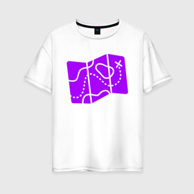 Женская футболка хлопок Oversize с принтом Карта в Петрозаводске, 100% хлопок | свободный крой, круглый ворот, спущенный рукав, длина до линии бедер
 | games | map | иллюстрация | королевская битва | местоположение | фортнайт