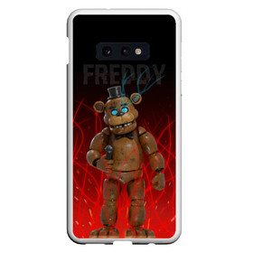 Чехол для Samsung S10E с принтом FNAF FREDDY в Петрозаводске, Силикон | Область печати: задняя сторона чехла, без боковых панелей | игры | искры | красный | стиль | фнаф | фредди